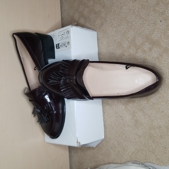 Womens H&M Burgundy loafers size 8.5 - Picture 4 of 10